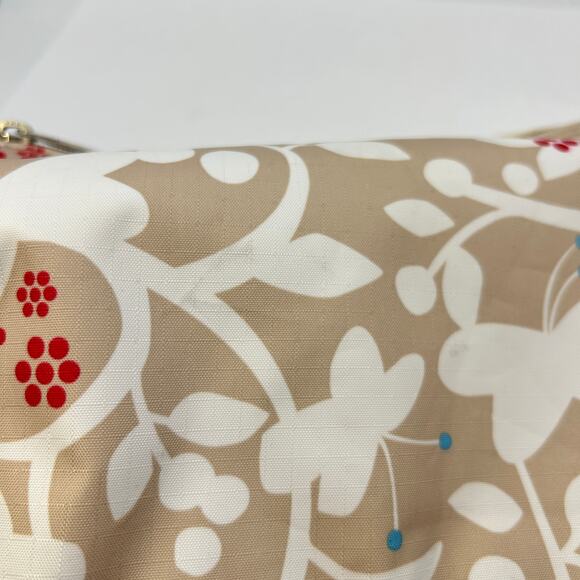 Le Sportsac Classic 1 Zip Cosmetic Pouch MakeUp Bag Beige Floral Butterfly Print - Picture 6 of 6